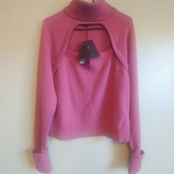 NWOT Paige Cherise Sweater Raspberry Mousse WoolSz Large - Picture 2 of 10